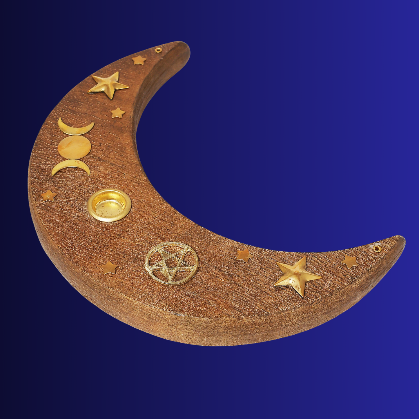 Βάση Αρωματικών Στικ & Κώνων από Ξύλο Μάνγκο – Ημισέληνος