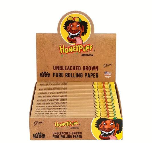 Honeypuff Unbleached Brown King Size – Made in USA